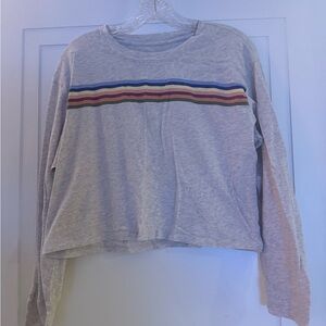 Long sleeve rainbow striped T